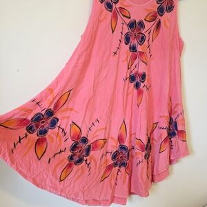 Floral Pink Sleeveless Dress